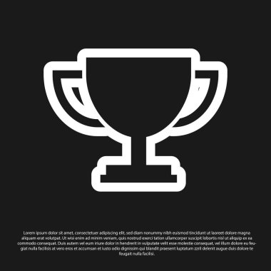 Siyah kupa fincan simgesi siyah arka plan üzerinde izole. Ödül sembolü. Şampiyon kupa simgesi. Vektör İllüstrasyonu
