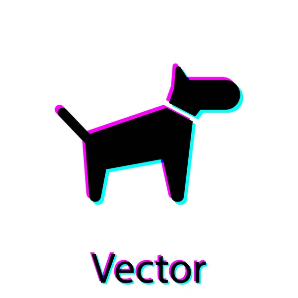 Black Dog icon isolated on white background. Vector Illustration — Stock Vector