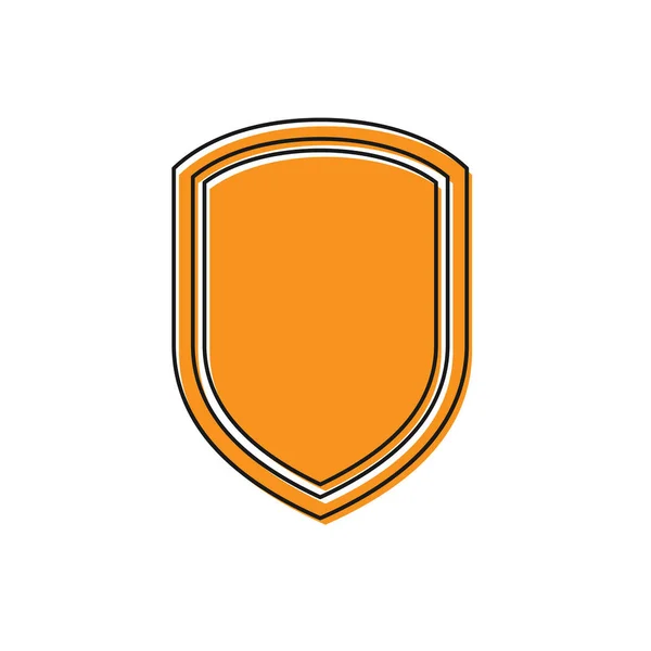 Icona Orange Shield isolata su sfondo bianco. Segno di guardia. Illustrazione vettoriale — Vettoriale Stock