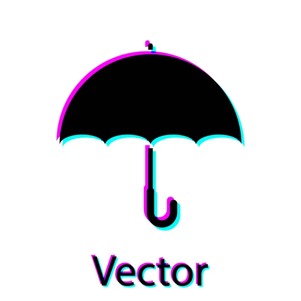 Icono de paraguas negro aislado sobre fondo blanco. Ilustración vectorial — Vector de stock