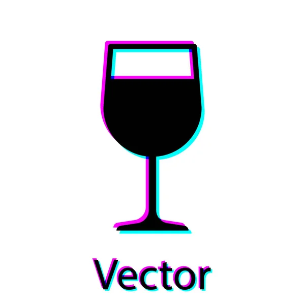 Ícone de vidro de vinho preto isolado no fundo branco. Ícone de vinho. Símbolo Goblet. Sinal de vidro. Ilustração vetorial — Vetor de Stock