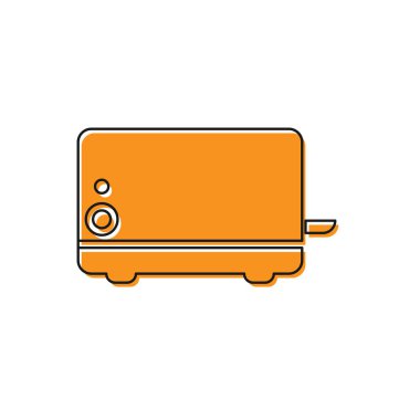 Turuncu Tost Makinesi simgesi beyaz arka plan üzerinde izole. Vektör İllüstrasyonu