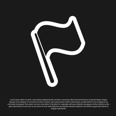 Siyah arka planda yalıtılmış Siyah Bayrak simgesi. Vektör İllüstrasyonu