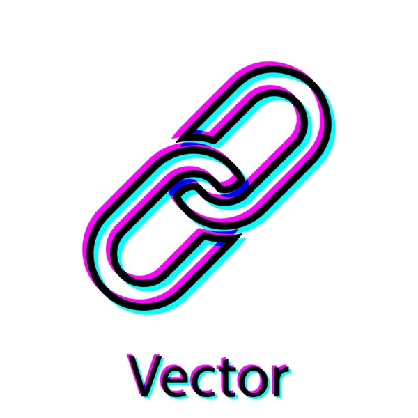 Ícone de elo Black Chain isolado no fundo branco. Ligação única. Ilustração vetorial — Vetor de Stock