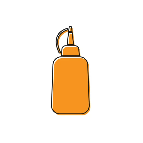 Icona bottiglia di senape arancione isolata su sfondo bianco. Illustrazione vettoriale — Vettoriale Stock