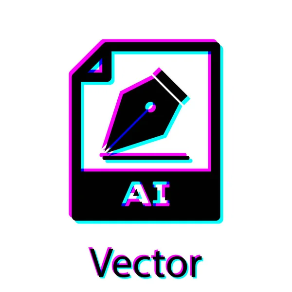 Icono de documento de archivo AI negro. Descargar icono del botón ai aislado sobre fondo blanco. Signatura AI. Ilustración vectorial — Vector de stock