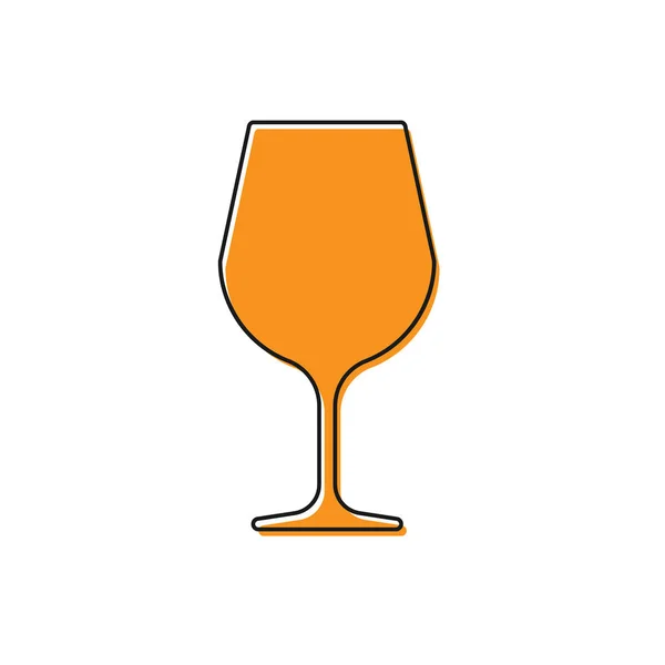 Oranžová skleněná ikona skla izolovaná na bílém pozadí. Značka Wineglass. Vektorová ilustrace — Stockový vektor
