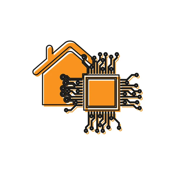 Oranje Smart Home icoon geïsoleerd op witte achtergrond. Afstandsbediening. Vector illustratie — Stockvector