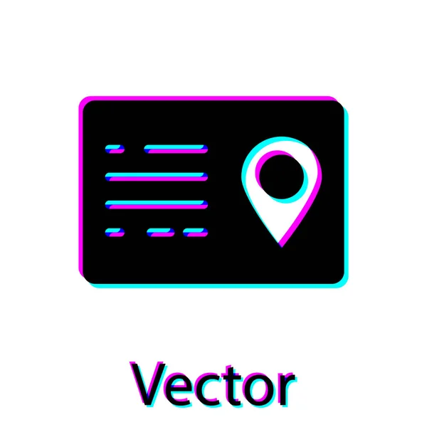 Icono de la libreta de direcciones negra aislado sobre fondo blanco. Directorio telefónico. Ilustración vectorial — Vector de stock