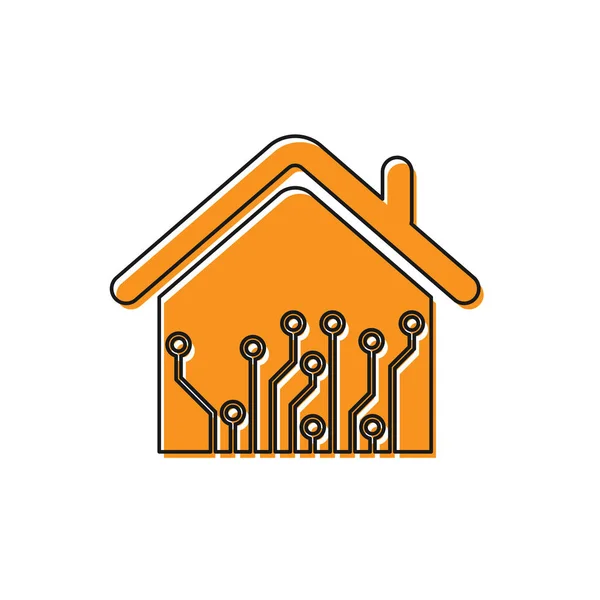 Orangefarbenes Smart-Home-Symbol auf weißem Hintergrund. Fernbedienung. Vektorillustration — Stockvektor