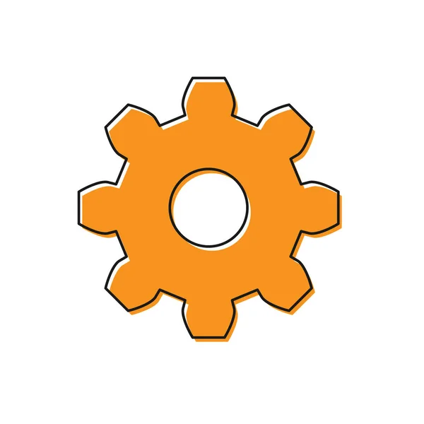 Orange Gear icon isolated on white background. Cogwheel gear settings sign. Cog symbol. Vector Illustration — Stock Vector