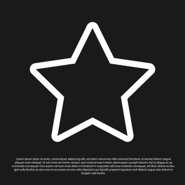Siyah arka planda yalıtılmış Siyah Yıldız simgesi. Favori, en iyi reyting, ödül sembolü. Vektör İllüstrasyonu