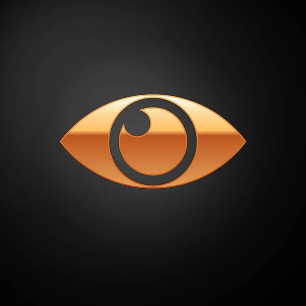 Ikona zlatého oka izolovaná na černém pozadí. Vektorová ilustrace — Stockový vektor