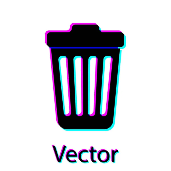 Schwarzer Mülleimer auf weißem Hintergrund. Mülleimer-Schild. Vektorillustration — Stockvektor