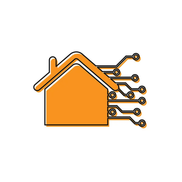 Oranje Smart Home icoon geïsoleerd op witte achtergrond. Afstandsbediening. Vector illustratie — Stockvector