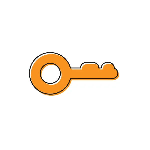 A narancsszínű kulcs ikonja fehér háttérrel van elkülönítve. Vektoros illusztráció — Stock Vector