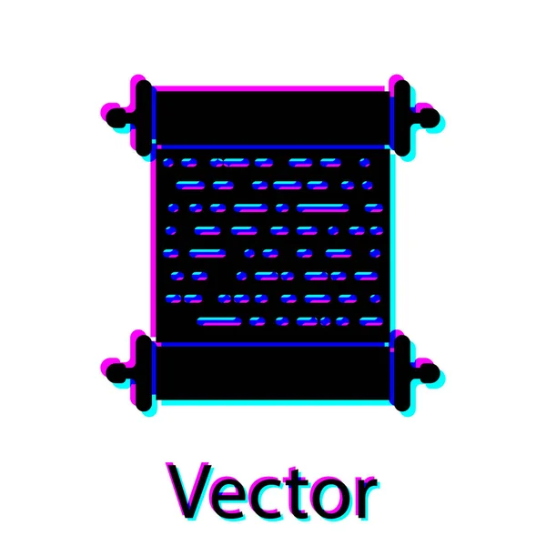 Schwarzes Papierrollen-Symbol isoliert auf weißem Hintergrund. Leinwandscrollzeichen. Vektorillustration — Stockvektor