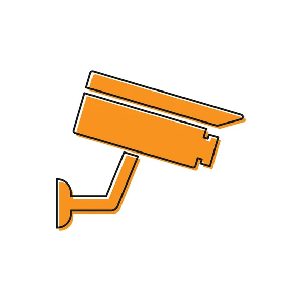 Icono de la cámara Orange Security aislado sobre fondo blanco. Ilustración vectorial — Vector de stock