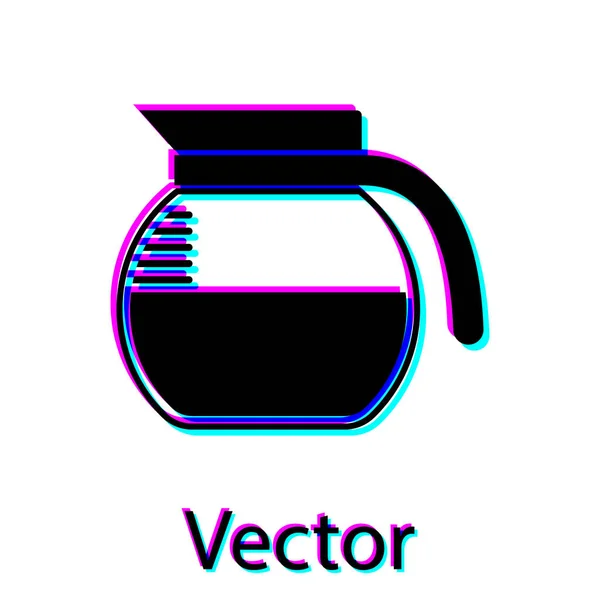 Schwarze Kaffeekanne Symbol isoliert auf weißem Hintergrund. Vektorillustration — Stockvektor