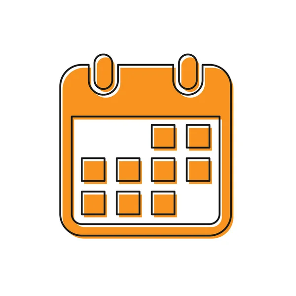 Orange Calendar icon isolated on white background. Vector Illustration — Stock Vector