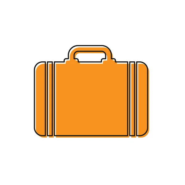 Valise orange pour icône de voyage isolée sur fond blanc. Panneau des bagages de voyage. Icône bagages de voyage. Illustration vectorielle — Image vectorielle