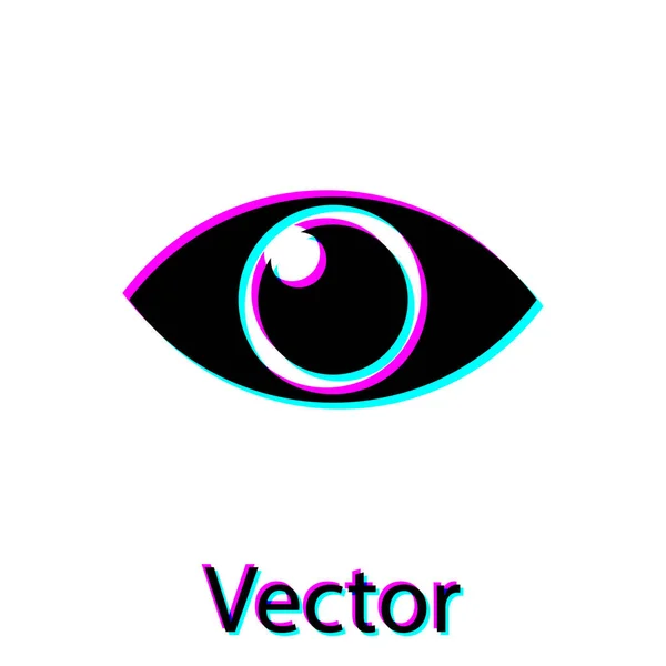 Icono Ojo Negro aislado sobre fondo blanco. Ilustración vectorial — Vector de stock