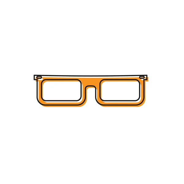 Oranje glazen icoon geïsoleerd op witte achtergrond. Lenzenvloeistof frame symbool. Vector illustratie — Stockvector