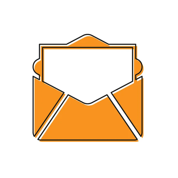 Turuncu Posta ve e-posta simgesi beyaz arka planda yalıtılmış. Zarf sembolü e-posta. E-posta ileti işareti. Vektör İllüstrasyonu — Stok Vektör