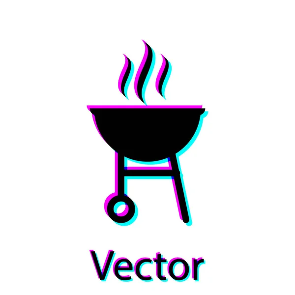 Barbecue icône grill noir isolé sur fond blanc. Barbecue grill party. Illustration vectorielle — Image vectorielle
