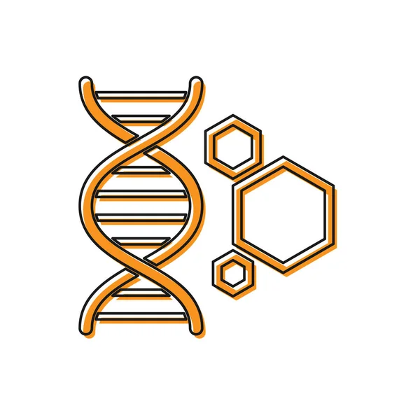 Orangefarbenes Gentechniksymbol auf weißem Hintergrund. dna-Analyse, genetische Tests, Klonen, Vaterschaftstests. Vektorillustration — Stockvektor