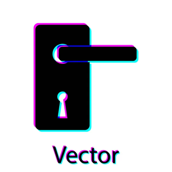 Schwarzes Türgriff-Symbol isoliert auf weißem Hintergrund. Türschlossschild. Vektorillustration — Stockvektor