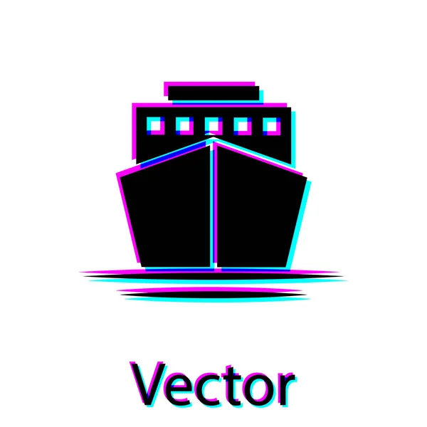 Black Ship icono aislado sobre fondo blanco. Ilustración vectorial — Vector de stock