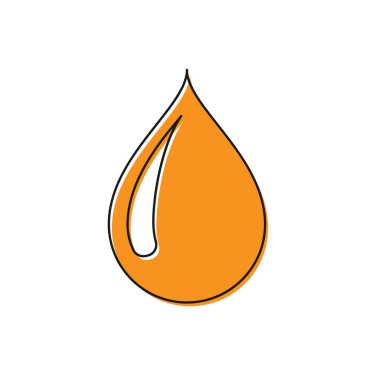 Turuncu Su damla simgesi beyaz arka plan üzerinde izole. Vektör İllüstrasyonu