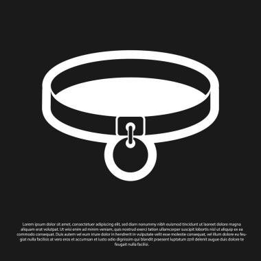 Siyah arka planda yalıtılmış ad etiketi simgesine sahip Siyah Yaka. Evcil hayvanlar için basit malzemeler. Kedi ve köpek bakımı. Evcil hayvan zincirleri. Vektör İllüstrasyonu