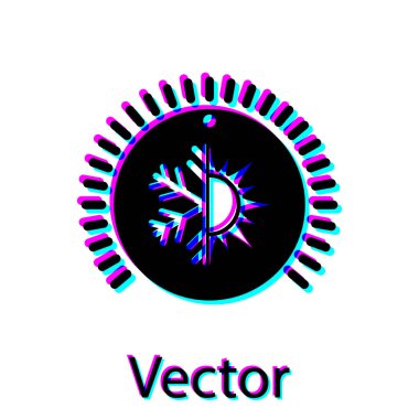 Siyah Termostat simgesi beyaz arka plan üzerinde izole. Sıcaklık kontrolü. Vektör İllüstrasyonu