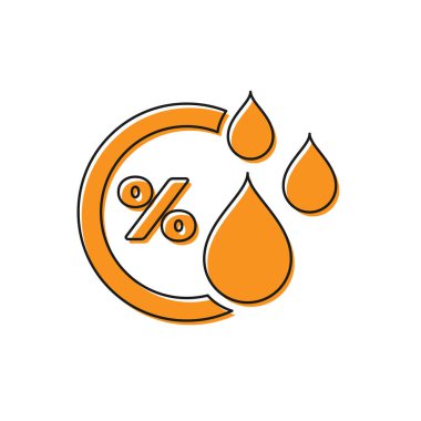 Turuncu Nem simgesi beyaz arka planda yalıtılmış. Hava ve meteoroloji, termometre sembolü. Vektör İllüstrasyonu