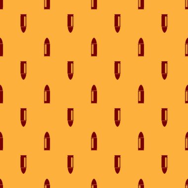 Kırmızı Madde İşareti simgesi kahverengi arka plan üzerinde sorunsuz desen izole. Düz tasarım. Vektör İllüstrasyonu