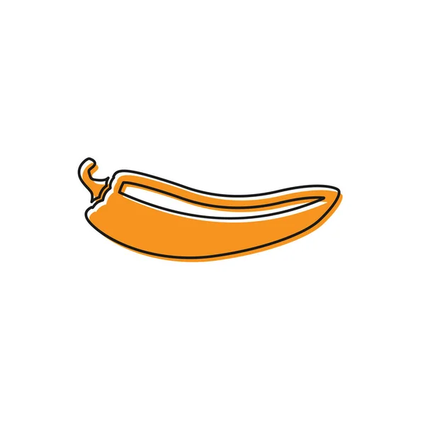 Icono de vaina de chile picante naranja aislado sobre fondo blanco. Diseño para comestibles, productos culinarios, condimentos y paquetes de especias, libro de cocina. Ilustración vectorial — Vector de stock