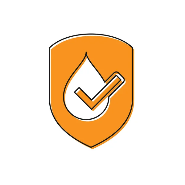 Icona impermeabile arancione isolata su sfondo bianco. Concetto di protezione resistente all'acqua o liquido. Illustrazione vettoriale — Vettoriale Stock