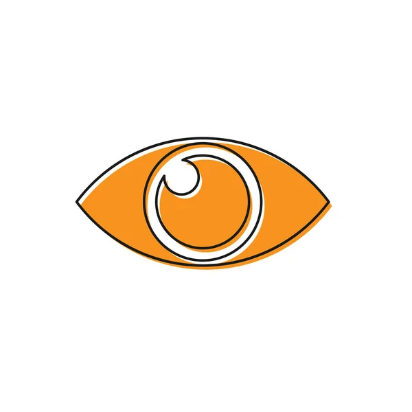 Ícone de olho laranja isolado no fundo branco. Ilustração vetorial — Vetor de Stock