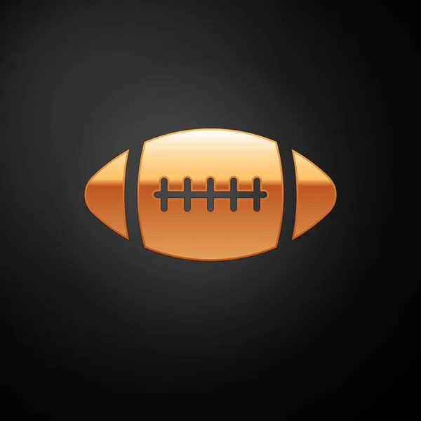 Gold American Football ball icon isolated on black background. Vector  Illustration - Stock Image - Everypixel