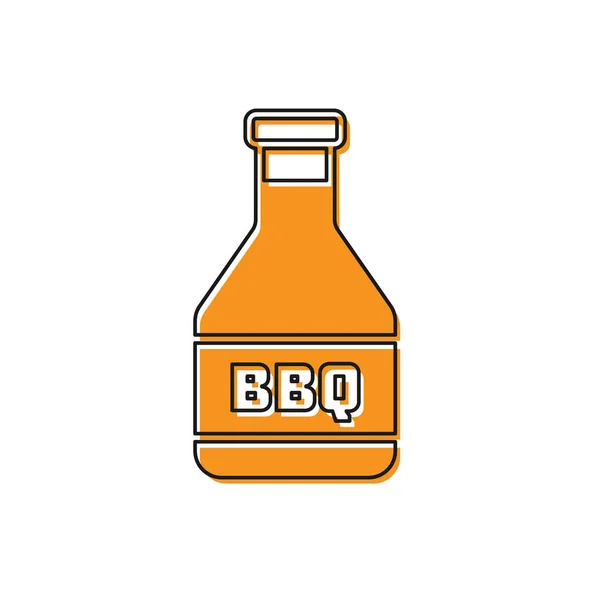 Icône de bouteille de ketchup orange isolé sur fond blanc. Barbecue et barbecue symbole de grill. Illustration vectorielle — Image vectorielle