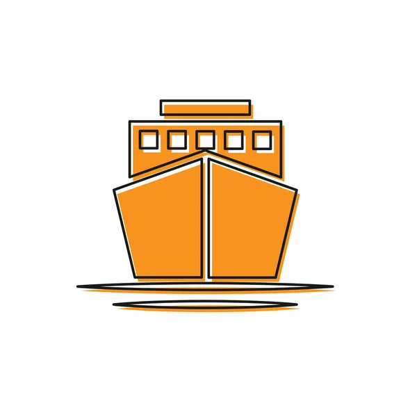 Pomarańczowa ikona statku na białym tle. Ilustracja wektorowa — Wektor stockowy