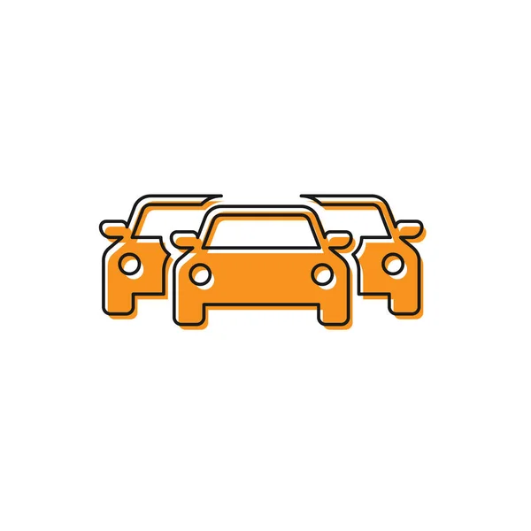 흰색 배경에 격리 된 오렌지 자동차 아이콘입니다. 벡터 일러스트레이션 — 스톡 벡터