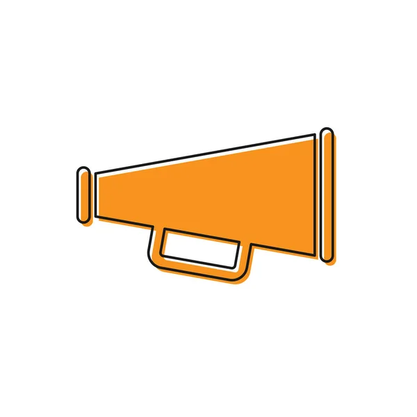 Icono naranja Megáfono aislado sobre fondo blanco. Ilustración vectorial — Archivo Imágenes Vectoriales