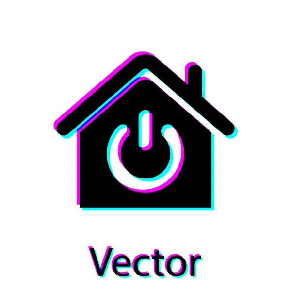 Icono de hogar inteligente negro aislado sobre fondo blanco. Control remoto. Ilustración vectorial — Vector de stock