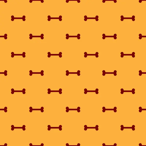 Иконка кости Красной Собаки изолировала бесшовный рисунок на коричневом фоне. Символ еды для домашних животных. Векторная миграция — стоковый вектор