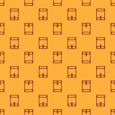 Kırmızı Zarf simgesi kahverengi arka plan üzerinde sorunsuz desen izole. E-posta ileti mektubu simgesi. Vektör İllüstrasyonu