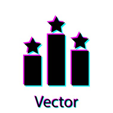 Siyah Sıralama yıldız simgesi beyaz arka planda yalıtılmış. Yıldız derecelendirme sistemi. Favori, en iyi reyting, ödül sembolü. Vektör İllüstrasyonu