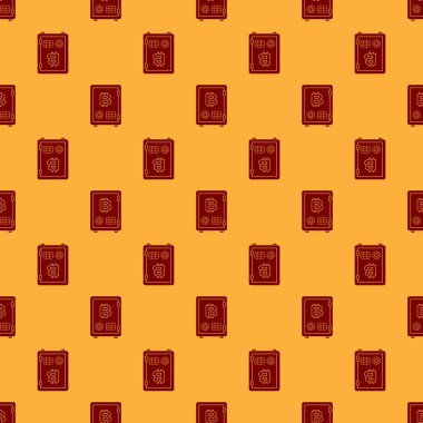 Kazık simgesikırmızı Proof kahverengi arka plan üzerinde sorunsuz desen izole. Kripto para ekonomisi ve finans tahsilatı. Düz tasarım. Vektör İllüstrasyonu